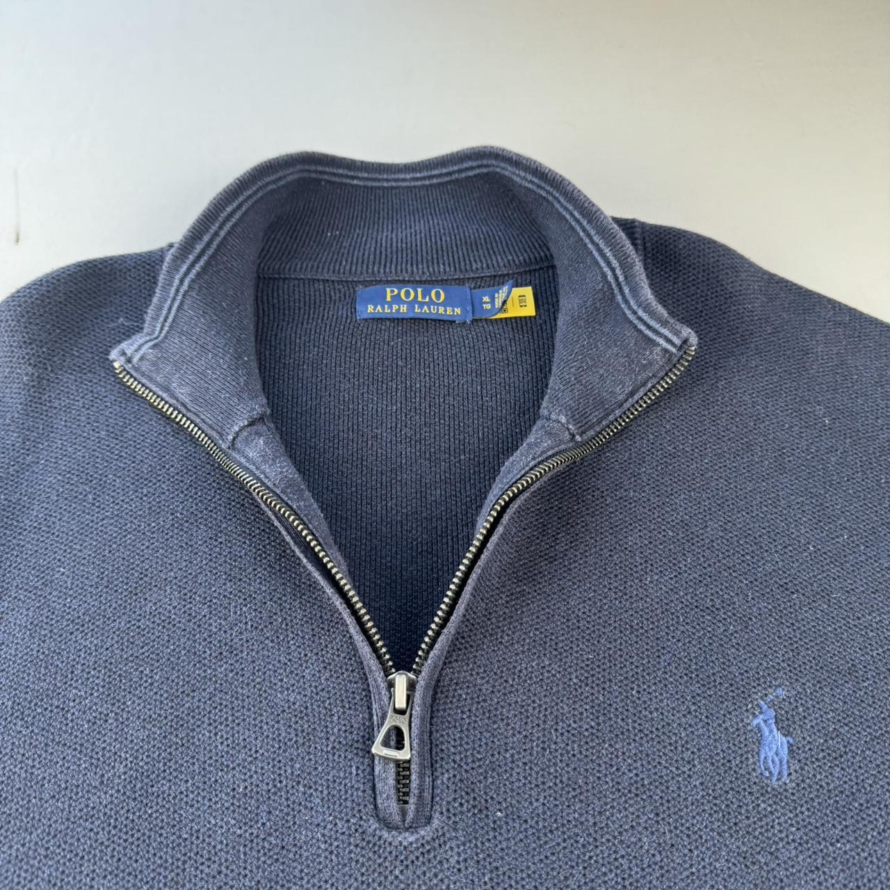 Polo Ralph Lauren Navy Pima Cotton Quarter Zip Jumper XL