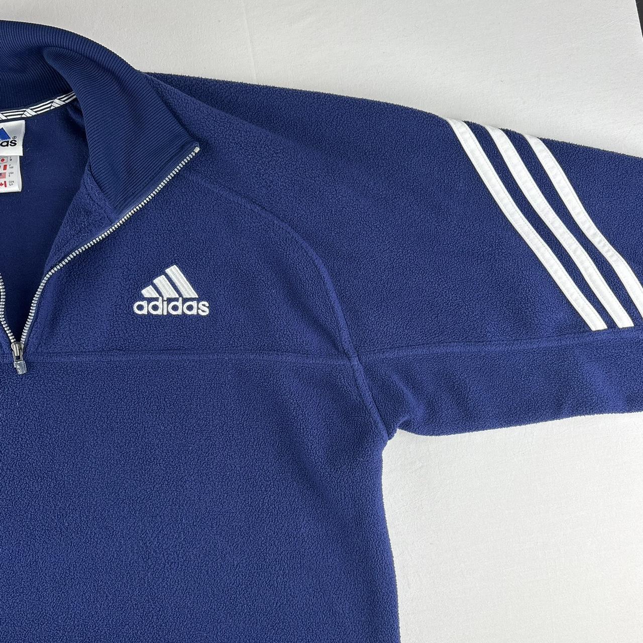 Early 2000s Adidas Embroidered Quarter Zip Fleece S
