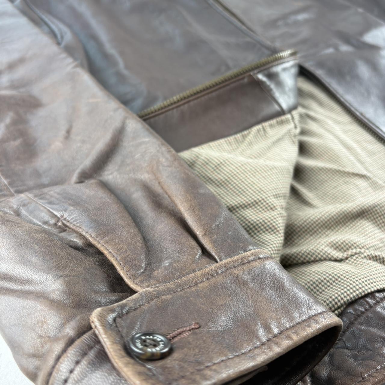 Polo Ralph Lauren Early 2000s Leather Brown Harrington Jacket L