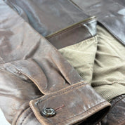 Polo Ralph Lauren Early 2000s Leather Brown Harrington Jacket L