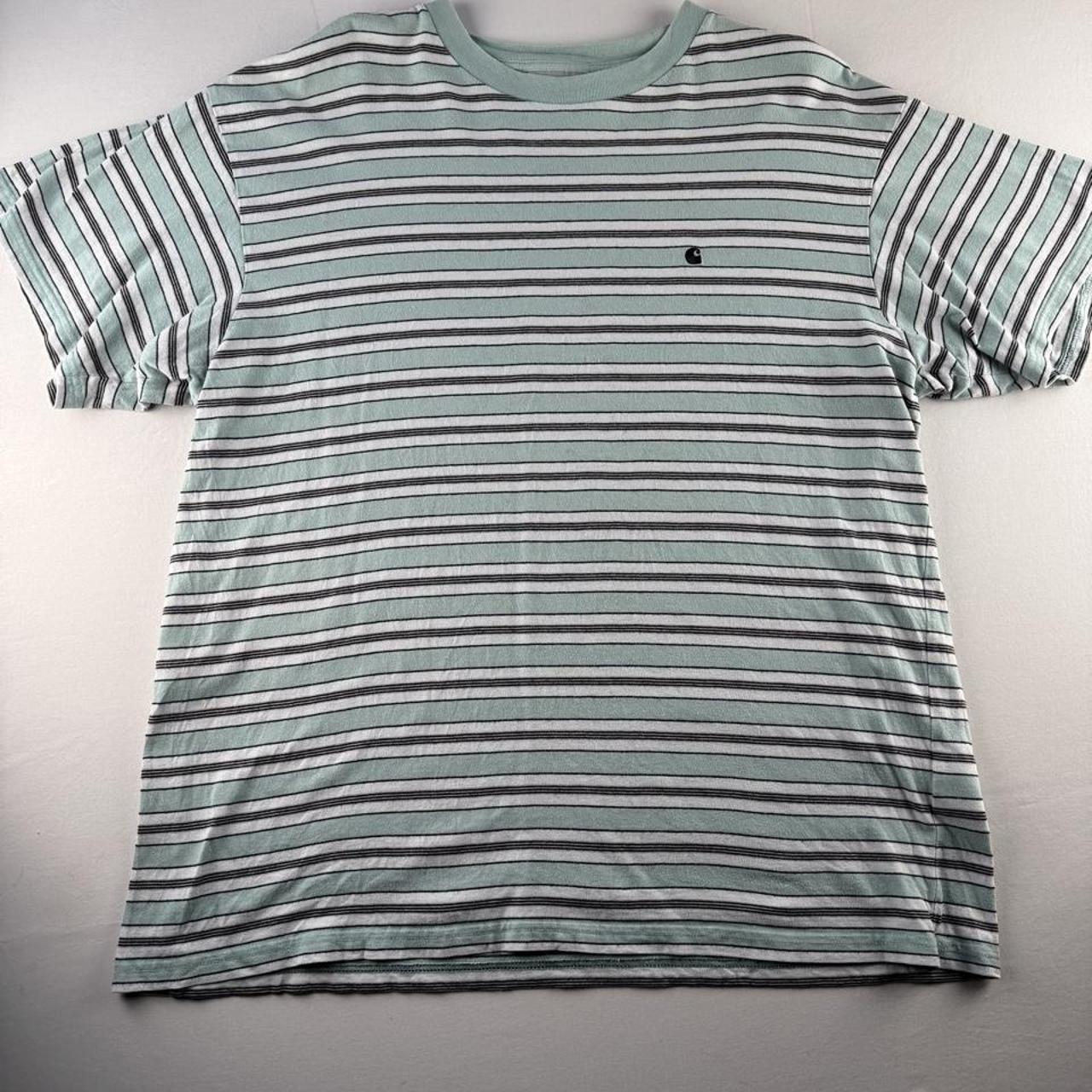 Carhartt WIP Turquoise Striped T-Shirt L