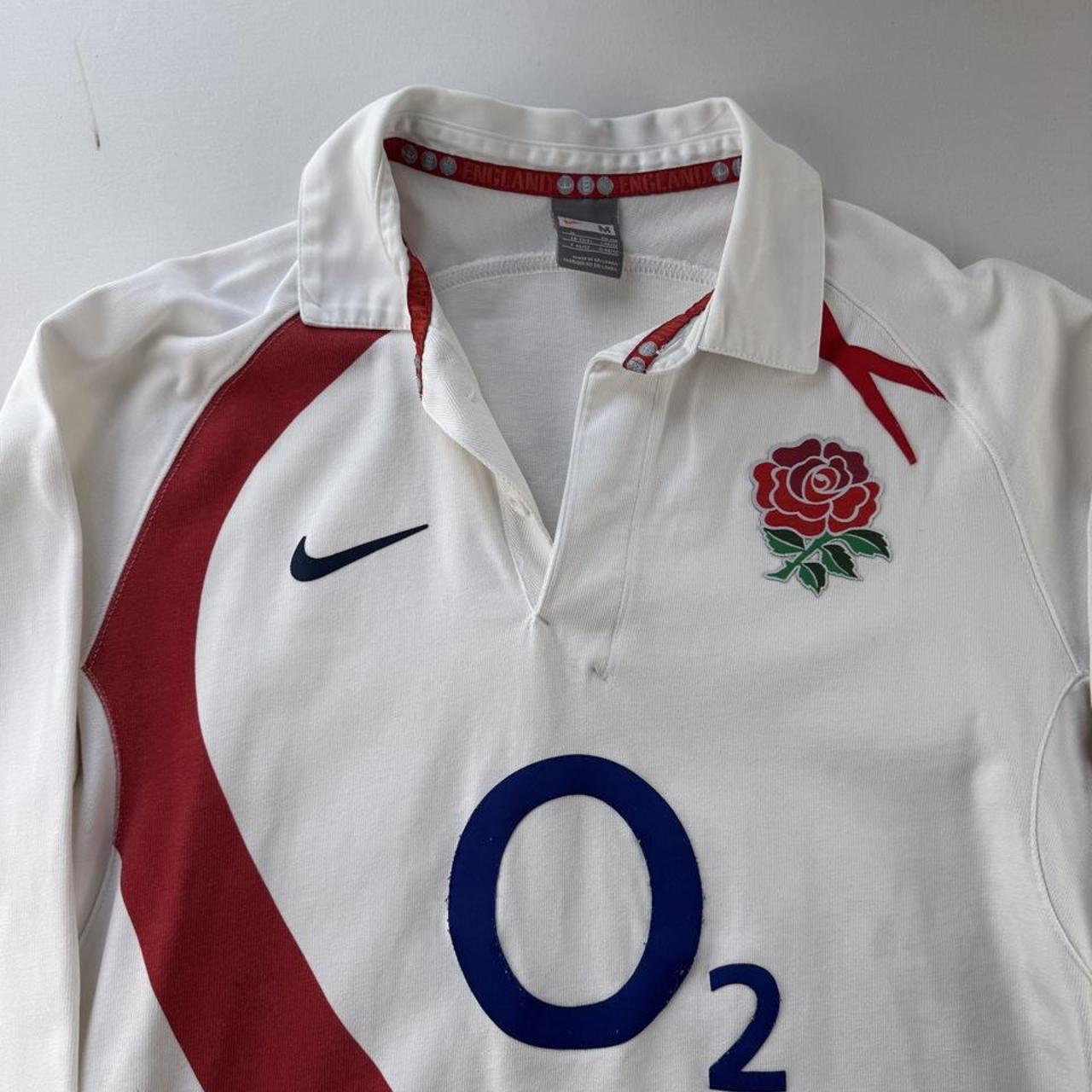 2007 Nike England Rugby Long Sleeve Rugby Polo M