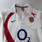 2007 Nike England Rugby Long Sleeve Rugby Polo M