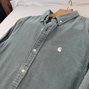 Light Teal Carhartt WIP Long Sleeve Madison Corduroy Button Down Shirt S