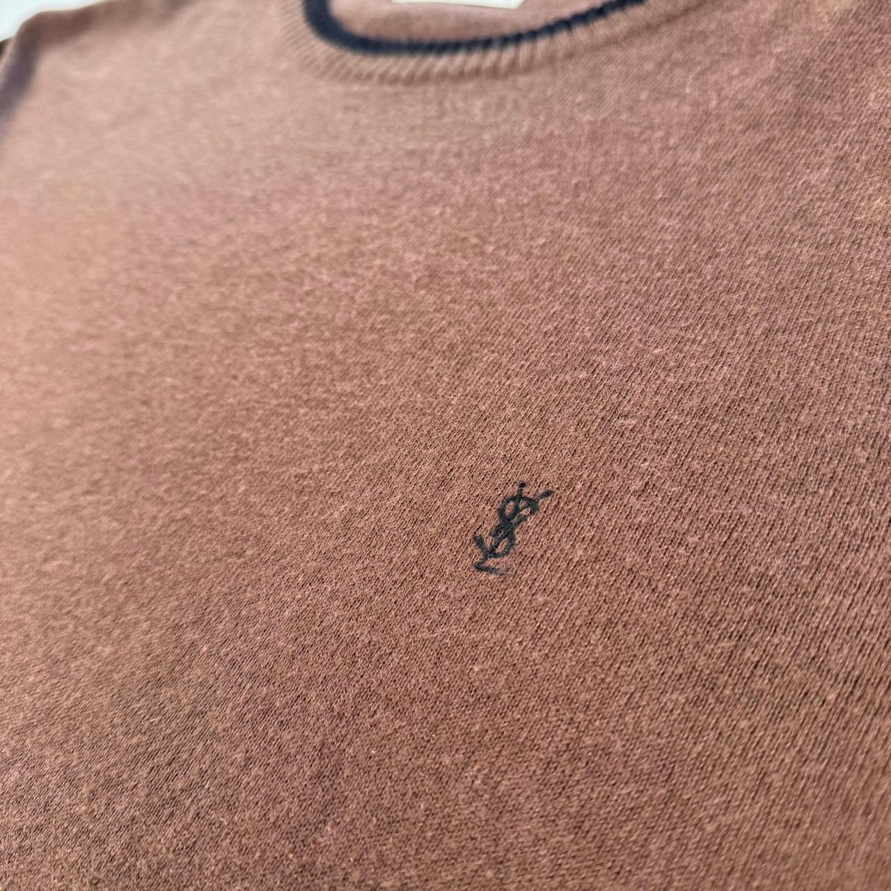 Yves Saint Laurent Crewneck Knit Sweater in Brown Size L
