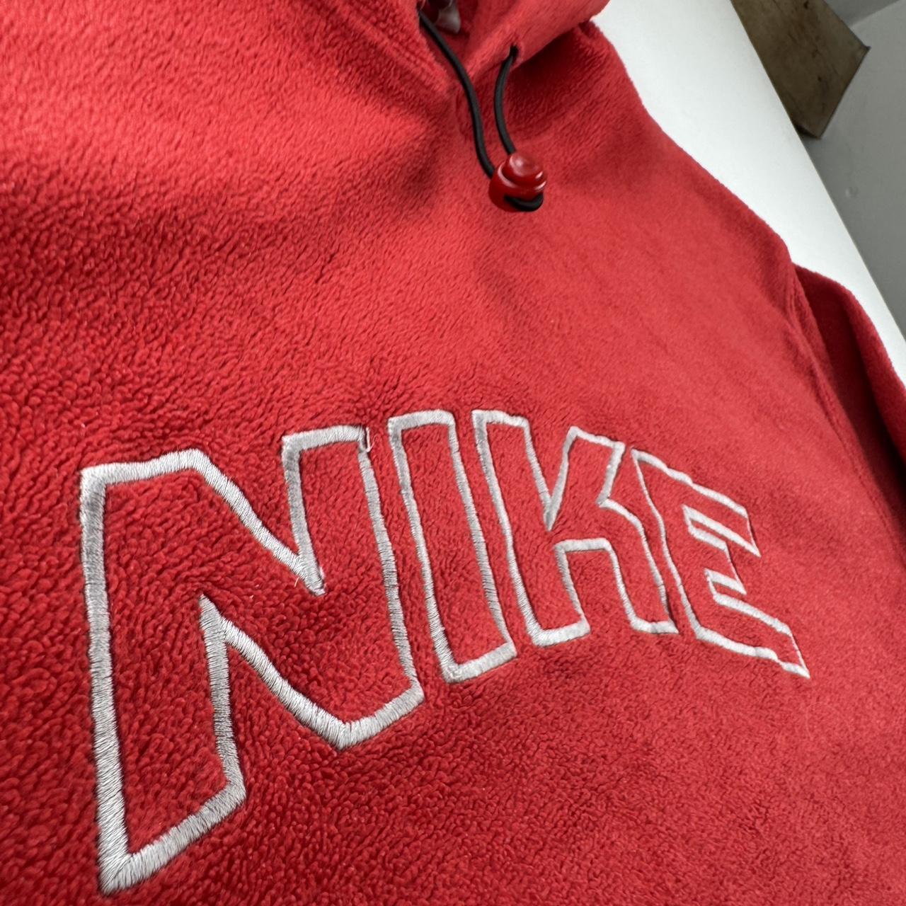 2000s Nike Embroidered Spellout Centre Swoosh Fleece Hoodie L