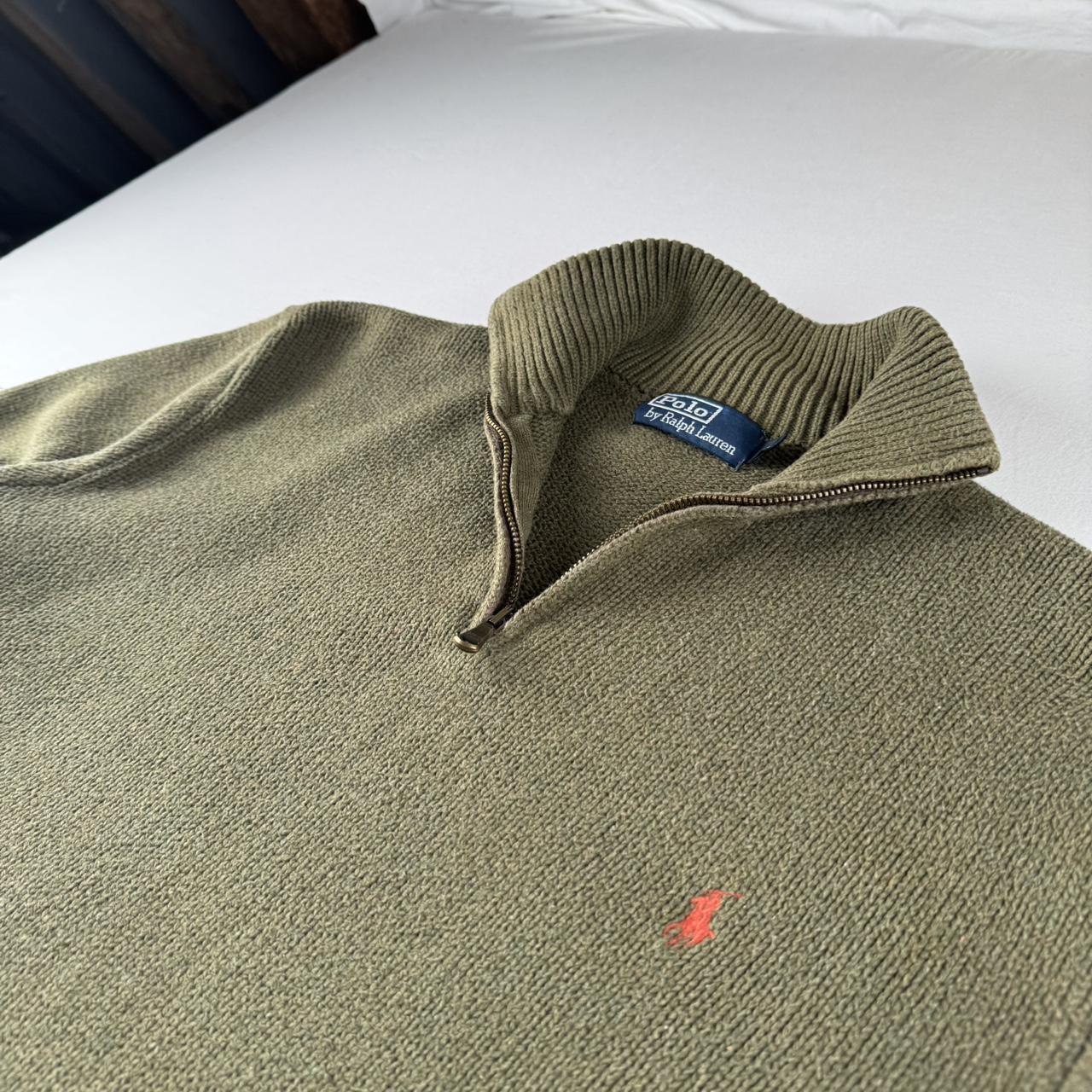 Polo Ralph Lauren Embroidered Pony Khaki Quarter Zip Fleece S