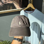 Polo Ralph Lauren grey cap with embroidered pony logo on the front.