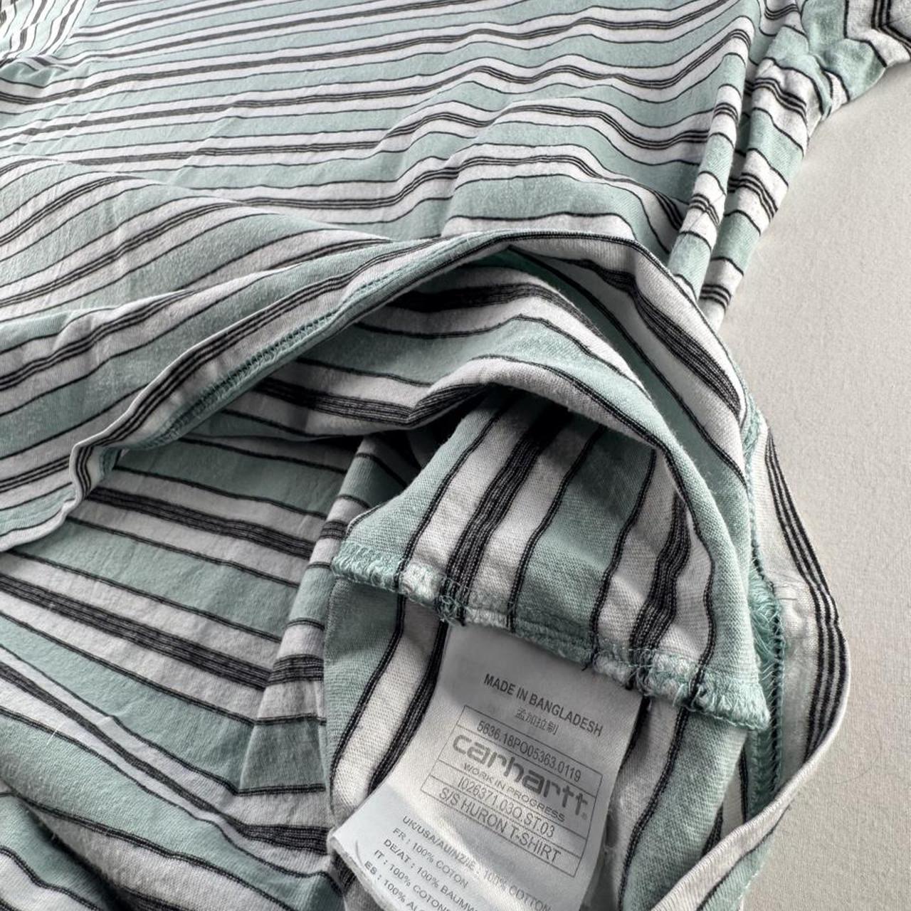 Carhartt WIP Turquoise Striped T-Shirt L