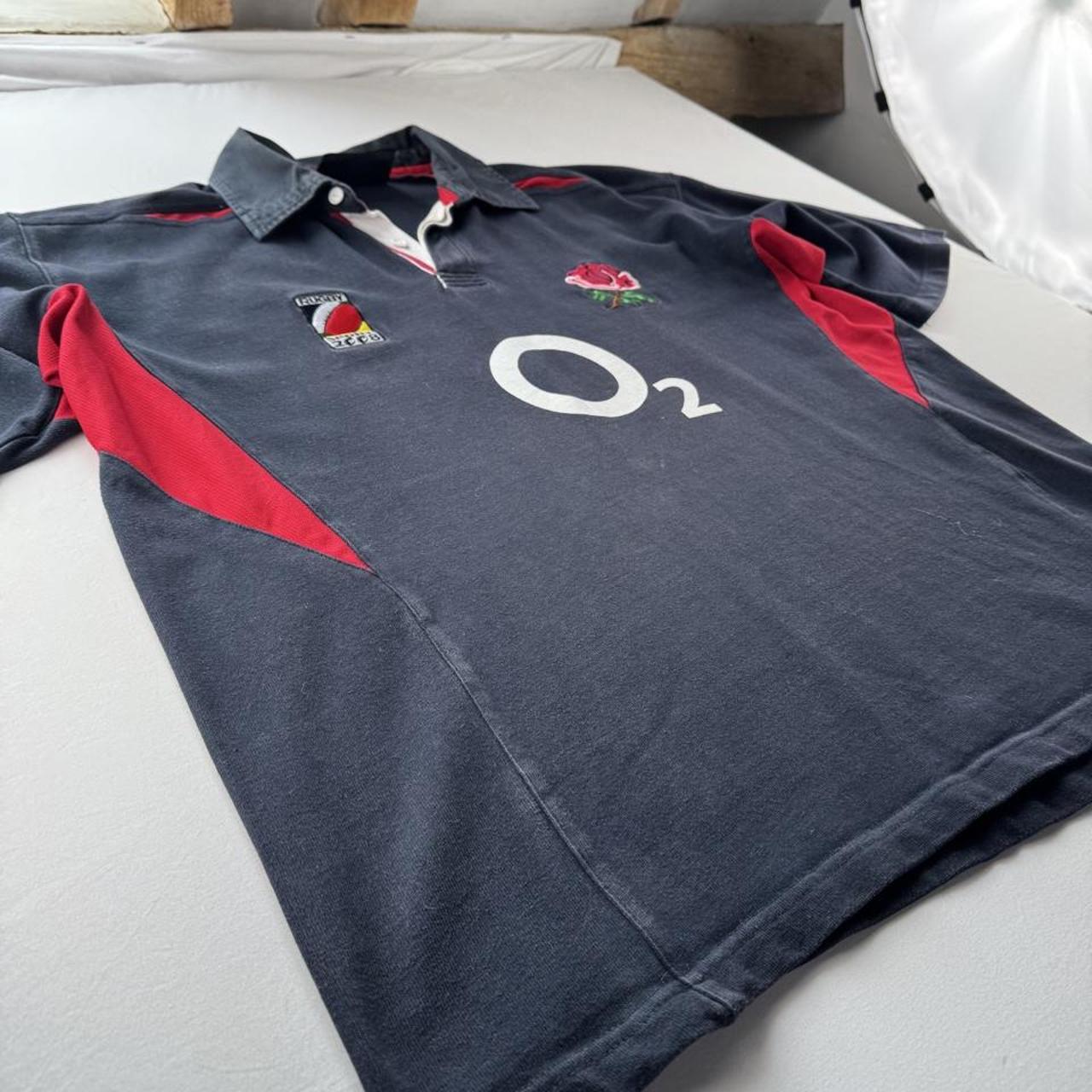 England Early 2000s Rugby 7s Thick Rugby Polo Shirt XL