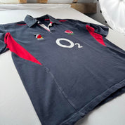 England Early 2000s Rugby 7s Thick Rugby Polo Shirt XL
