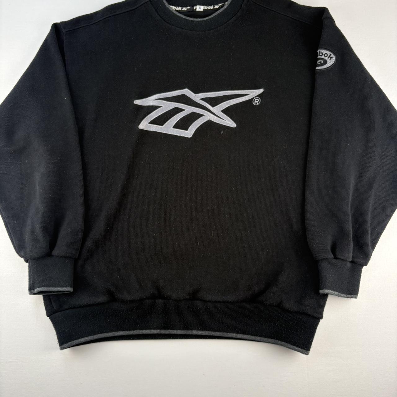 Early 2000s Embroidered Reebok Oversized Ribbed Sweatshirt S