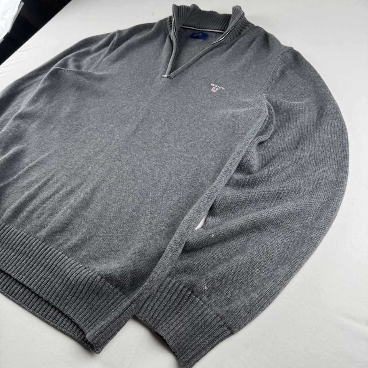 Gant Embroidered Logo Knitted Quarter Zip Fleece L
