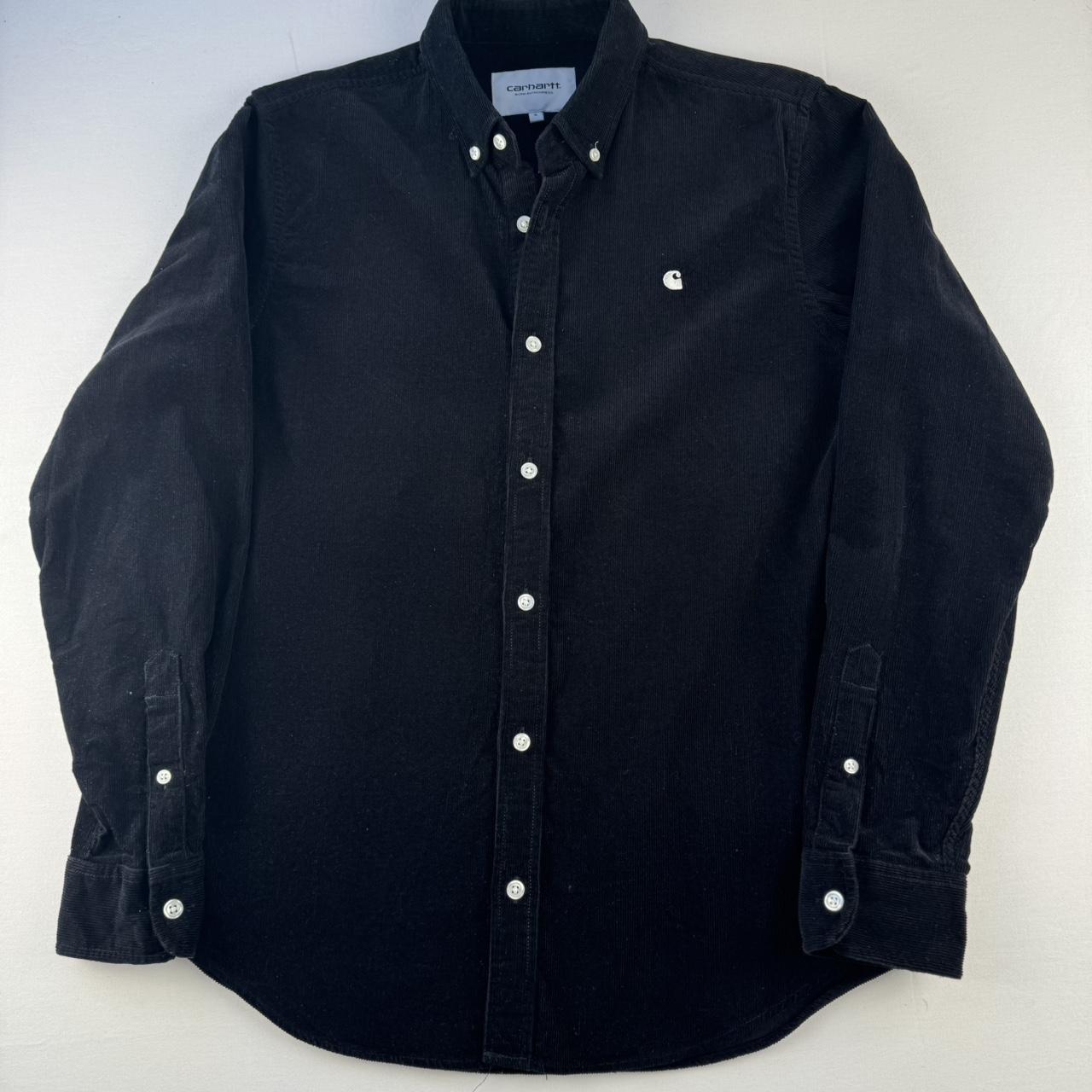 Black Carhartt WIP Long Sleeve Madison Corduroy Button Down Shirt S