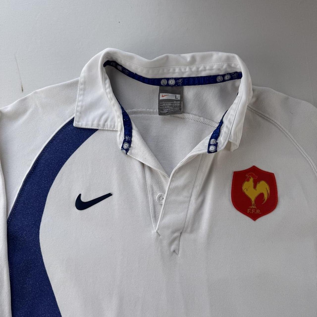 Nike 2007 France Rugby Long Sleeve Rugby Polo L