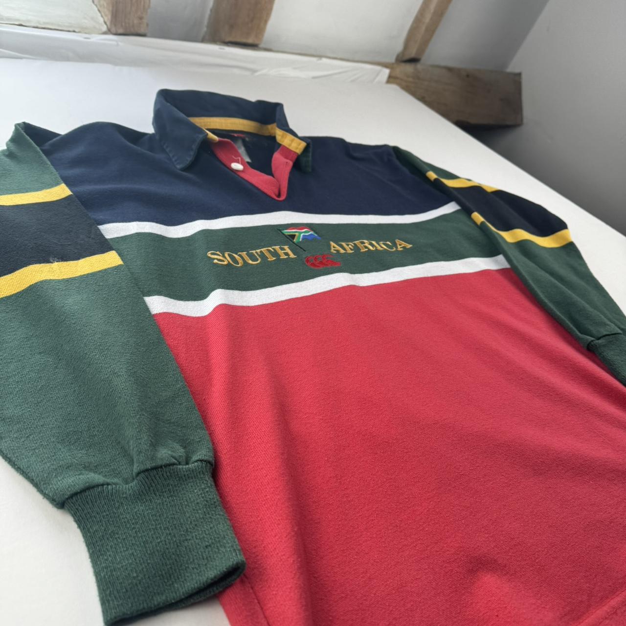 Canterbury 1990s Spellout South Africa Rugby Polo Shirt S