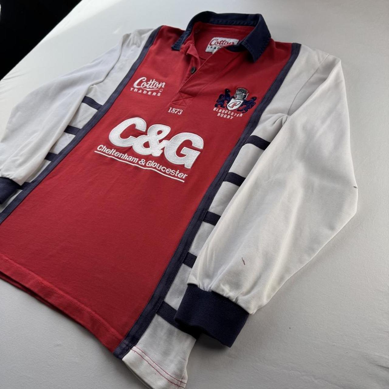 1999-2000 Cotton Traders Gloucester Rugby Long Sleeve Rugby Polo Shirt S