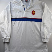 1990s Nike France Rugby Long Sleeve Rugby Polo Shirt XXL