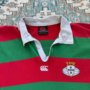 Canterbury men's rugby polo shirt red with embroidered Portugal logo and classic collar.