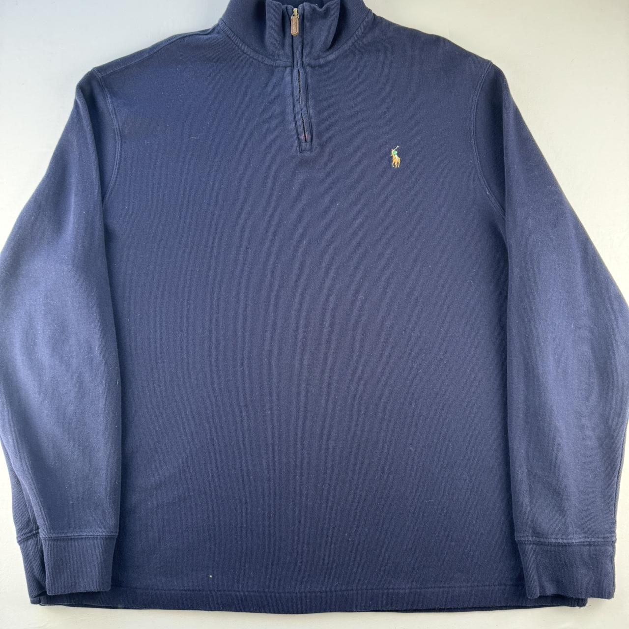 Polo Ralph Lauren Estate Rib Navy Quarter Zip Jumper XL