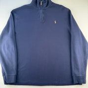 Polo Ralph Lauren Estate Rib Navy Quarter Zip Jumper XL
