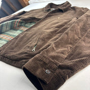 Rare Early 2000s Polo Ralph Lauren Plaid Green Lining Brown Corduroy Harrington Jacket XL