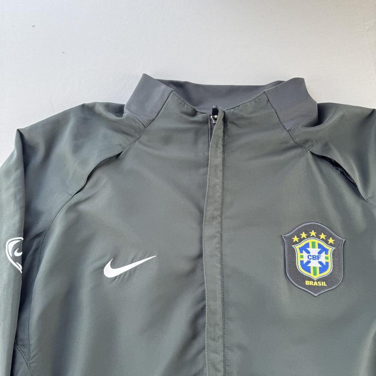 1990s Nike Team Brazil Grey Tracksuit Top M