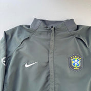 1990s Nike Team Brazil Grey Tracksuit Top M