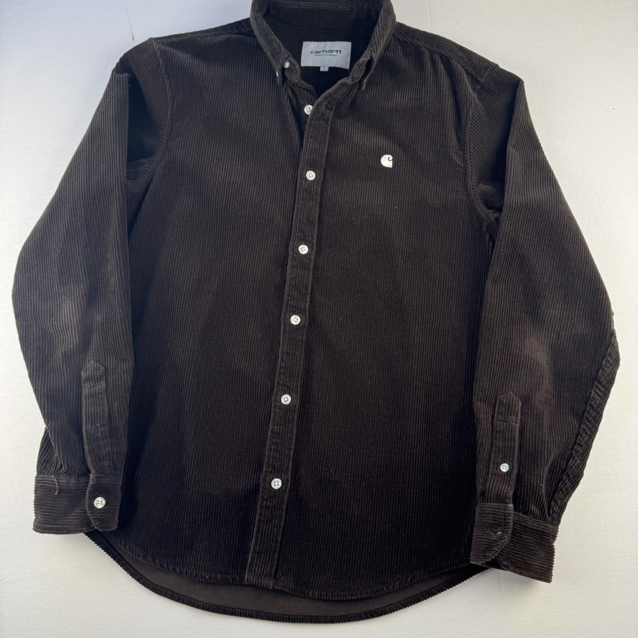 Brown Carhartt WIP Long Sleeve Madison Corduroy Button Down Shirt Small