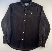 Brown Carhartt WIP Long Sleeve Madison Corduroy Button Down Shirt Small