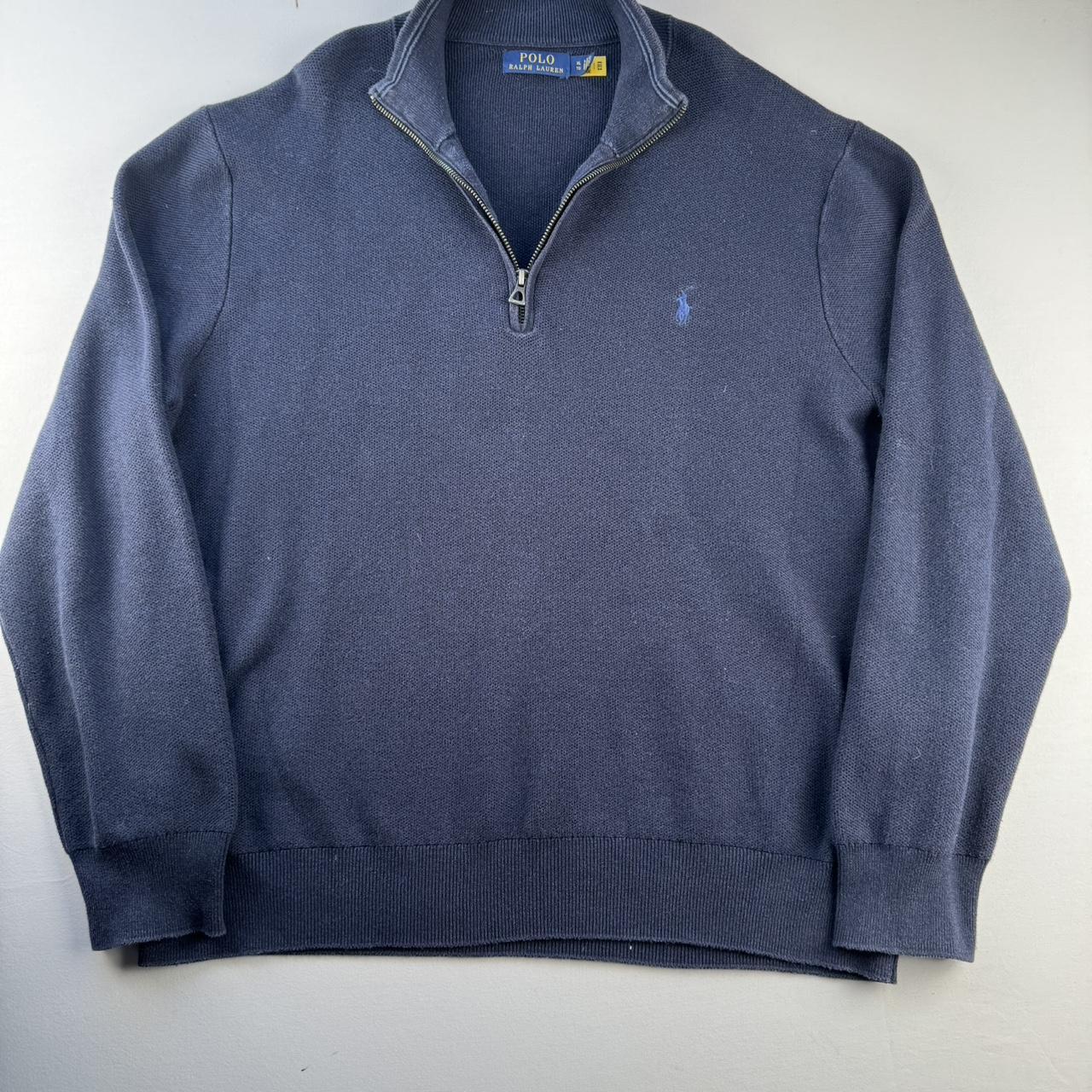 Polo Ralph Lauren Navy Pima Cotton Quarter Zip Jumper XL
