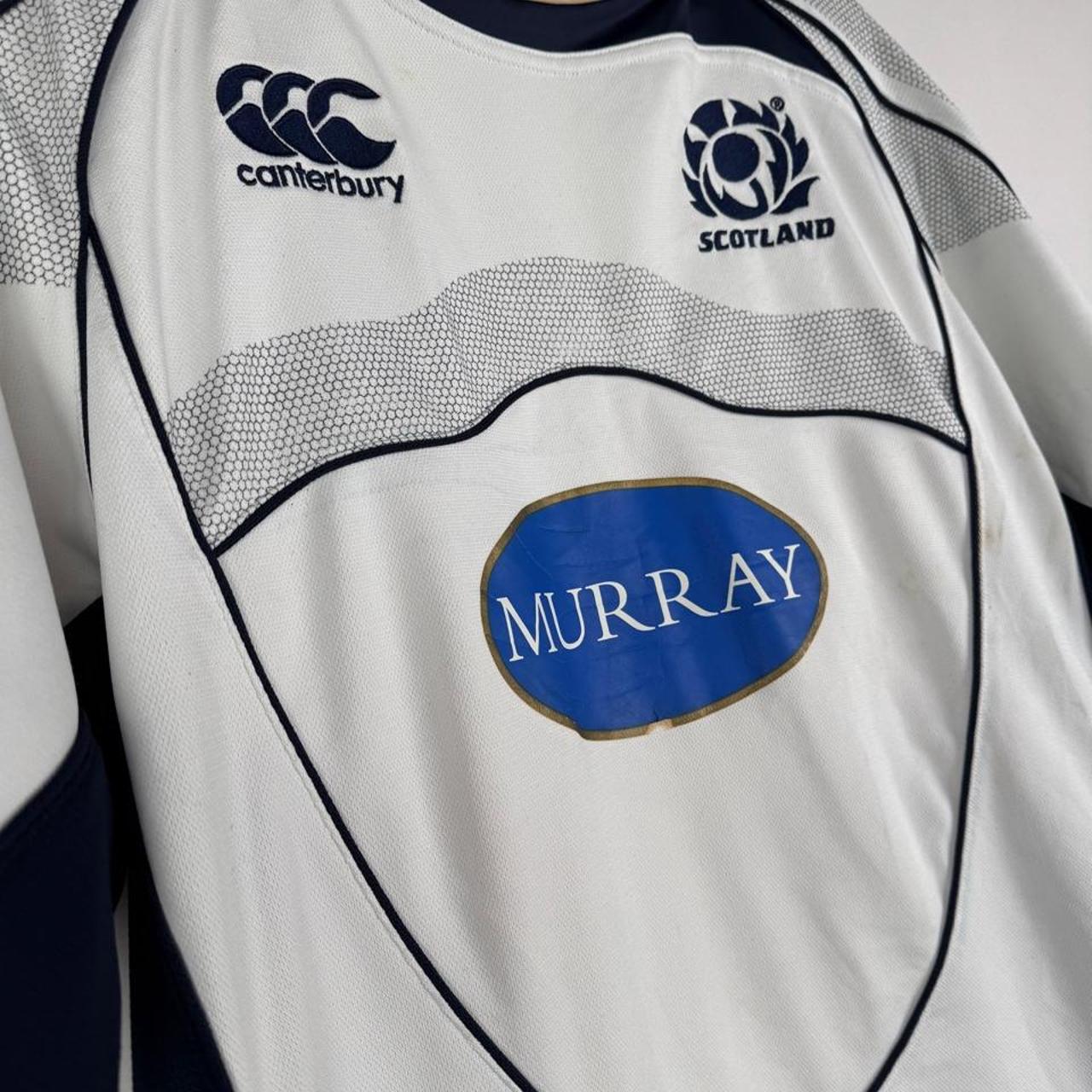 Canterbury Scotland away shirt blue with embroidered logo and player fit design.