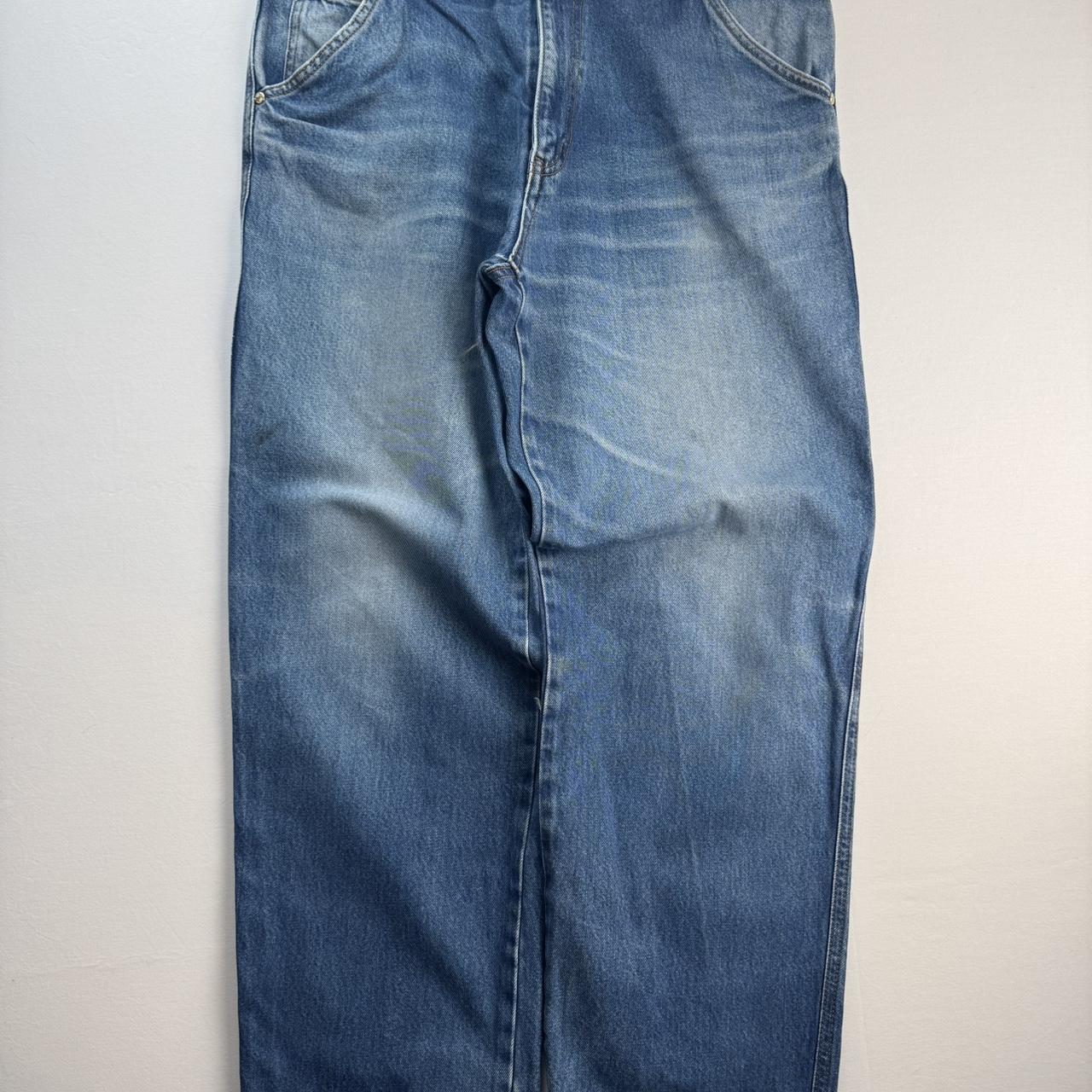 1990s Giovanni Valentino Graphic Embroidered Straight Leg Jeans 32W 30L