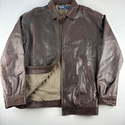 Polo Ralph Lauren Early 2000s Leather Brown Harrington Jacket L