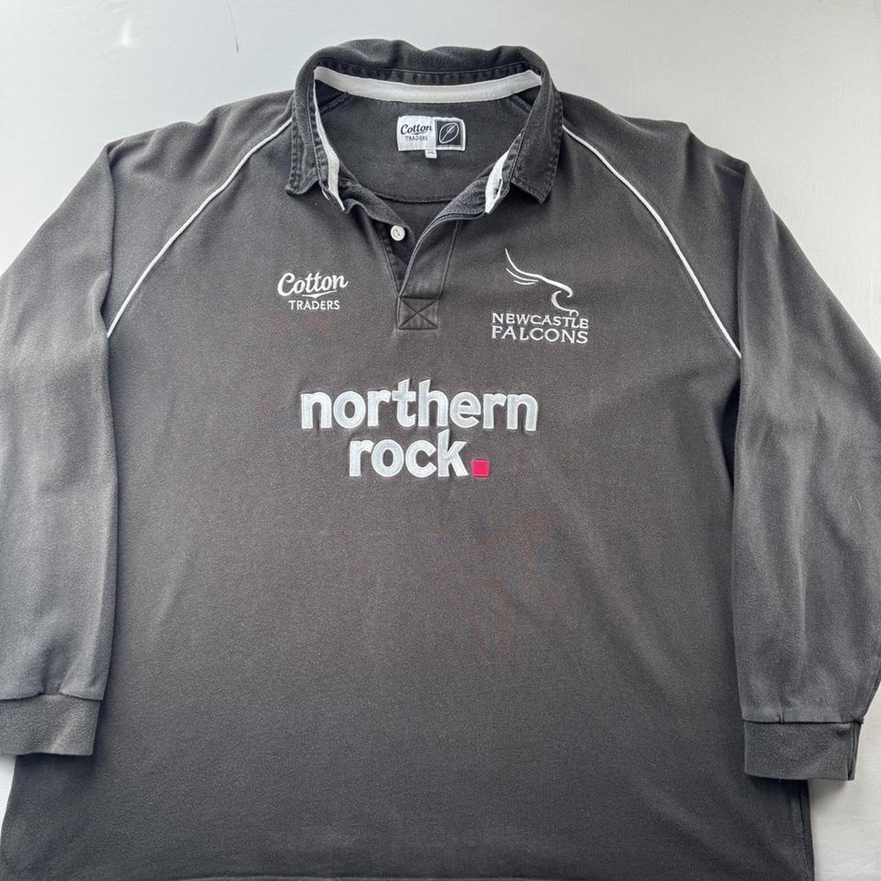 Newcastle Falcons Early 2000s Cotton Traders Rugby Polo Shirt XXXL