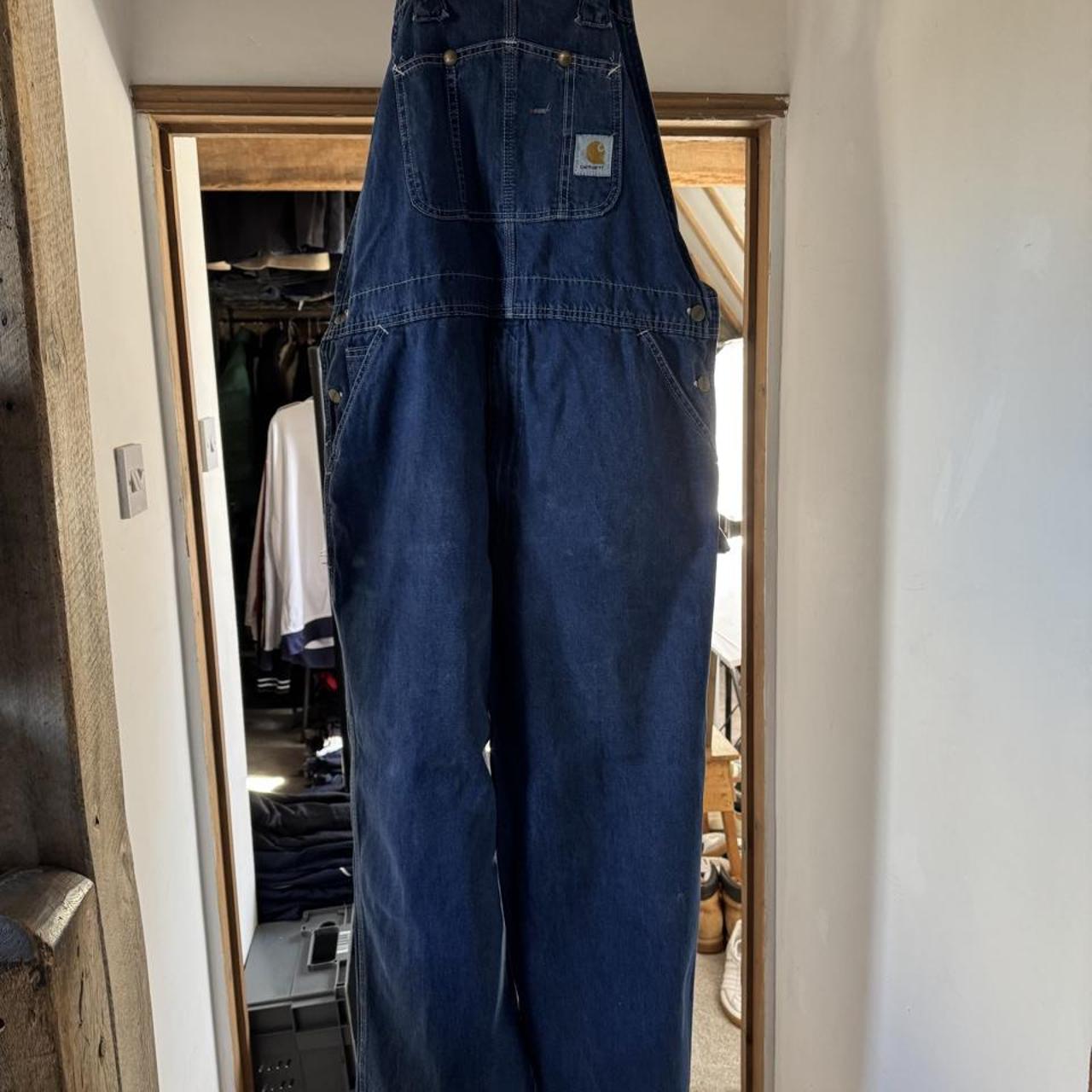 1990s Rare Carhartt Denim Dungarees 40W 32L RO7 DST