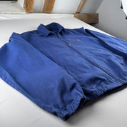 Early 2000s Yves Saint Laurent YSL Embroidered Logo Cotton Harrington Jacket L
