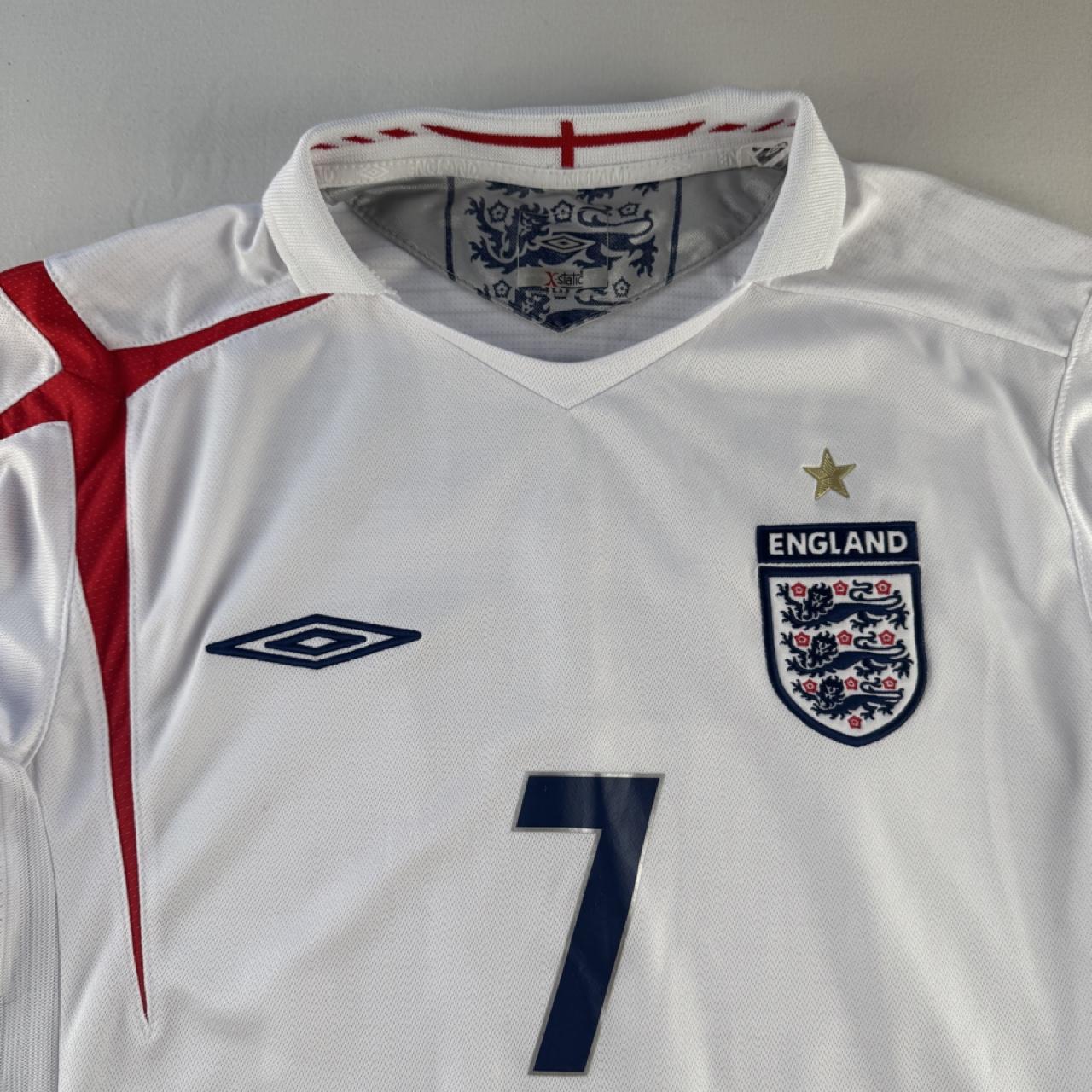 Authentic Umbro England David Beckham 7 Playing Home Shirt M
