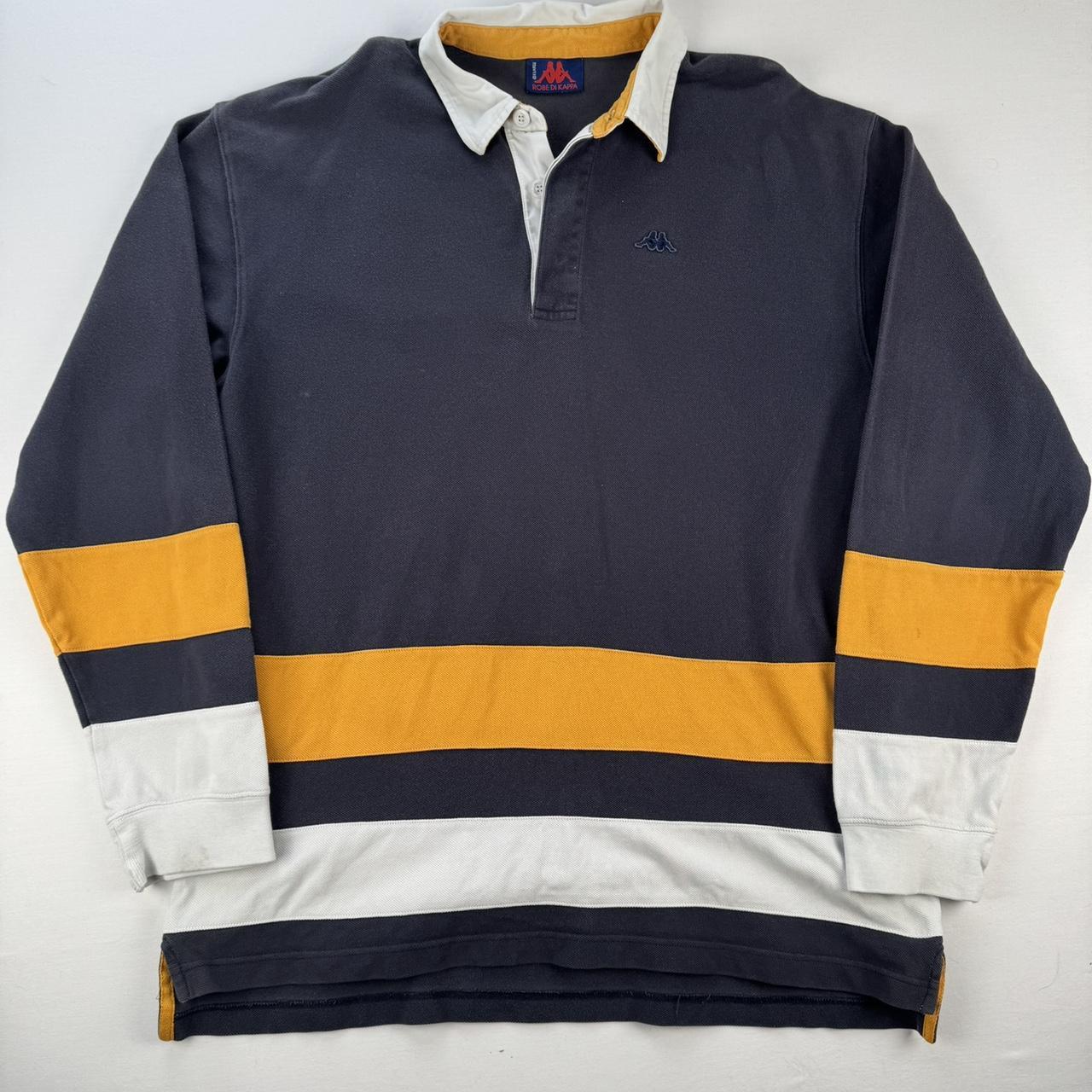 2000s Kappa Embroidered Striped Rugby Polo XL
