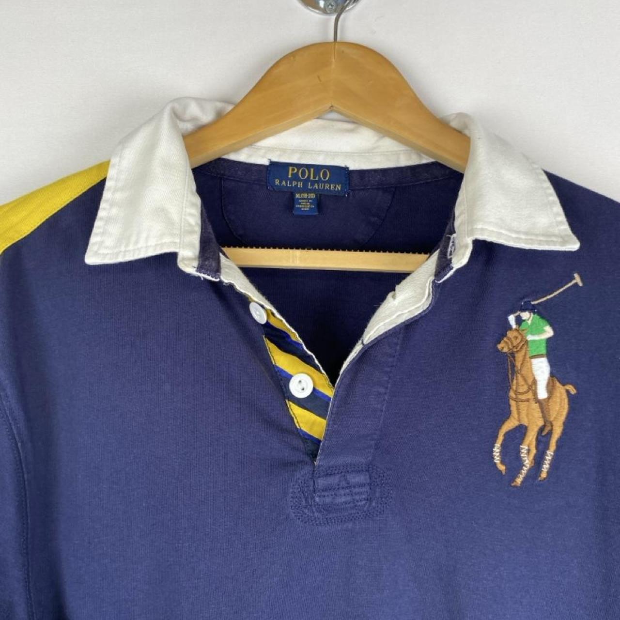 Polo Ralph Lauren navy rugby polo shirt with big pony logo and classic fit.