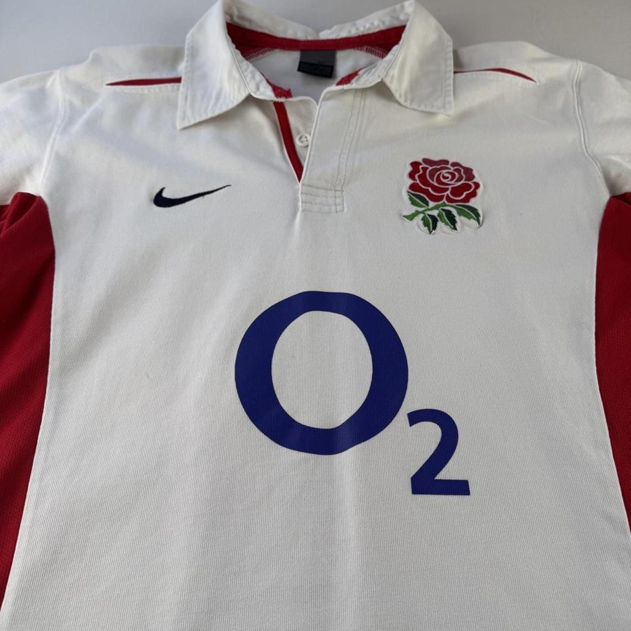 Nike 2003 Embroidered England Rugby Short Sleeve Rugby Polo L