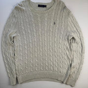 Polo Ralph Lauren Crewneck Knit Sweater in Beige Size L