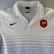 2009 Nike France Rugby Striped Rugby Polo Shirt L