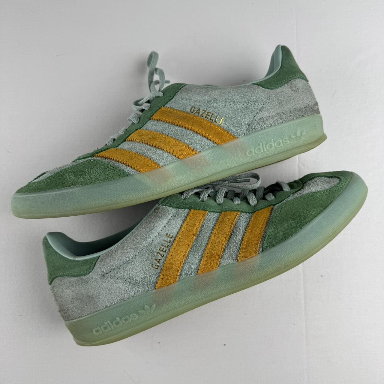 Green Adidas Gazelles UK8