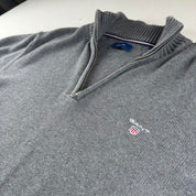 Gant Embroidered Logo Knitted Quarter Zip Fleece L