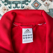 Adidas Benfica track jacket red with white logo and sporty design details.