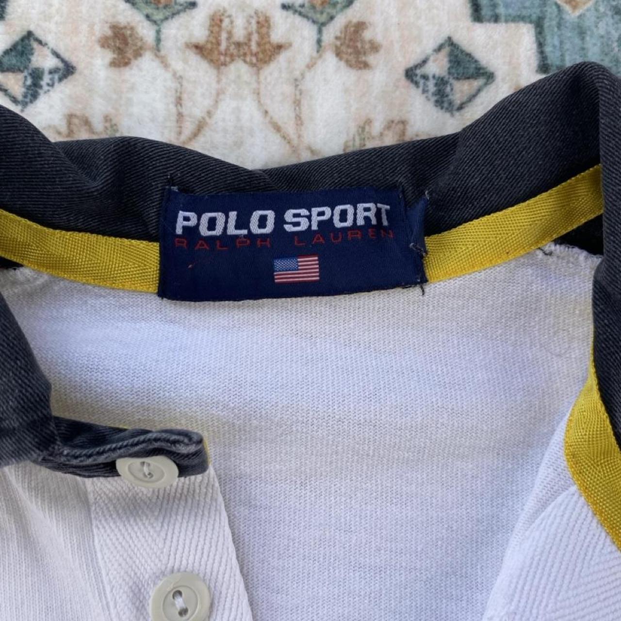 Polo Ralph Lauren white rugby polo shirt with embroidered logo and classic fit.