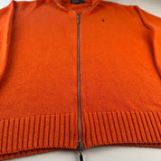 Polo Ralph Lauren Navy Pony Double Zip Thick Knitted Full Zip Jumper XL