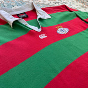 Canterbury men's rugby polo shirt red with embroidered Portugal logo and classic collar.