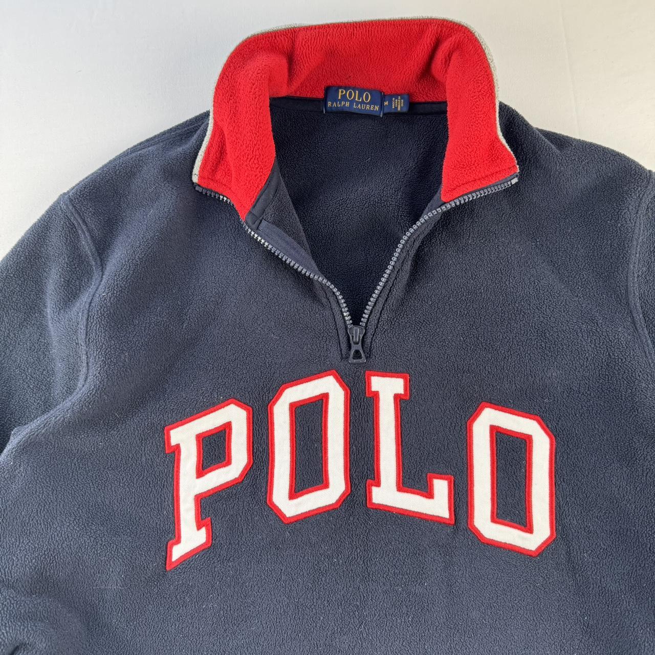 Polo Ralph Lauren Embroidered Fleece Quarter Zip Navy M